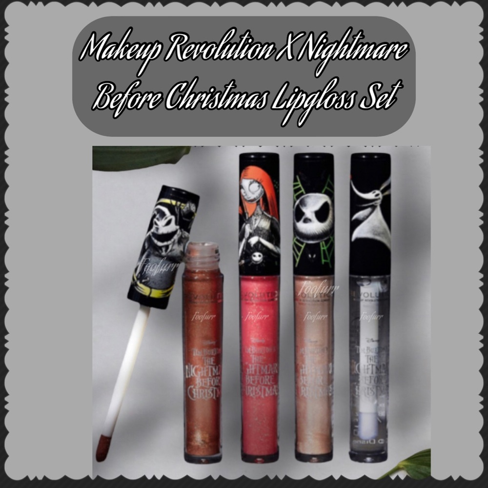 MAKEUP REVOLUTION X NIGHTMARE BEFORE CHRISTMAS COMPLETE LIPGLOSS COLLECTION